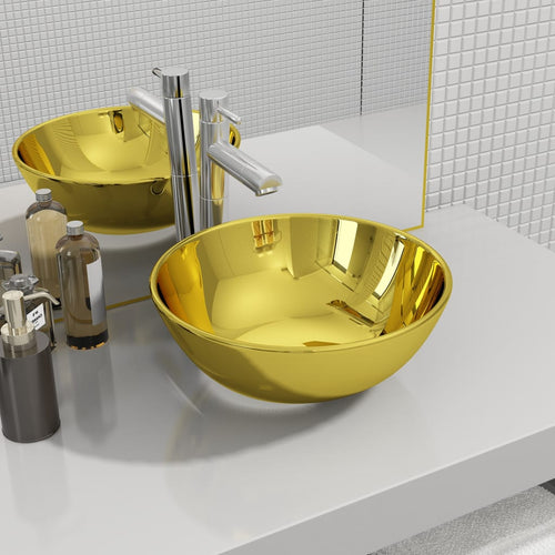 Chiuvetă de baie, auriu, 28 x 10 cm, ceramică Lando