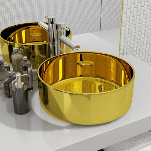 Chiuvetă de baie, auriu, 40 x 15 cm, ceramică Lando