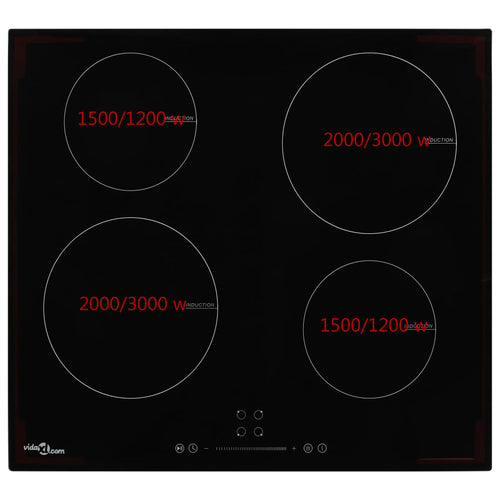 Plită cu inducție cu 4 arzătoare, control tactil, sticlă 7000 W Lando