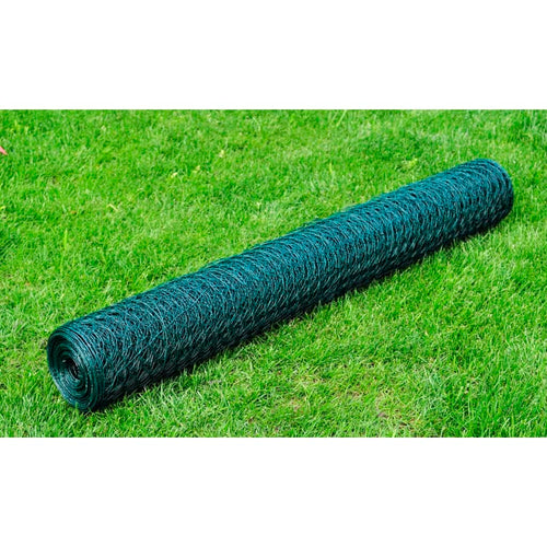 Plasă de sârmă găini, verde, 25 x 0,5 m, oțel galvanizat cu PVC Lando