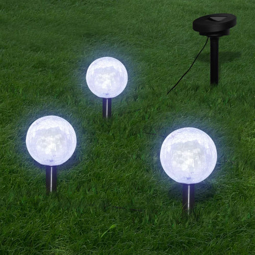 Lămpi solare grădină cu LED, 3 buc., țăruși & panouri solare. Lando