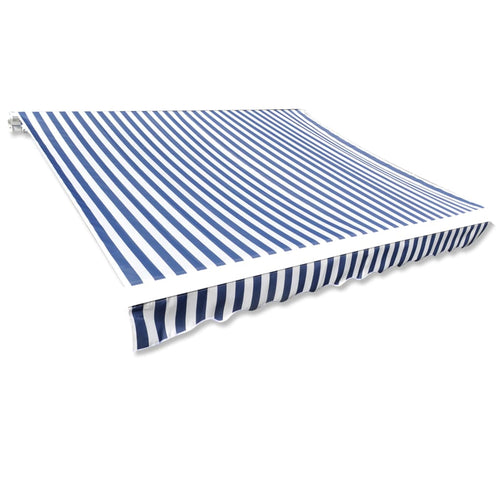 Pânză copertină, albastru & alb, 6x3 m (cadrul nu este inclus)