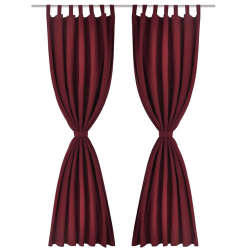 Draperii micro-satin cu bride, 140 x 225 cm, roșu bordo, 2 buc. Lando