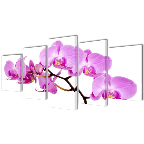 Set tablouri pânză, imprimeu orhidee, 200 x 100 cm Lando