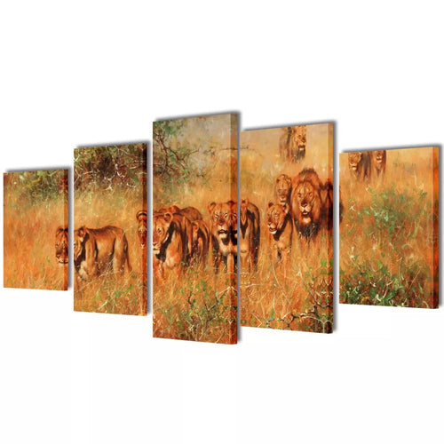 Set de tablouri de pânză imprimate lei 100 x 50 cm Lando