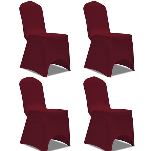Husă de scaun elastică, 4 buc., roșu bordo Lando