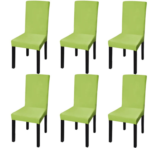 Huse de scaun elastice drepte, 6 buc., verde Lando