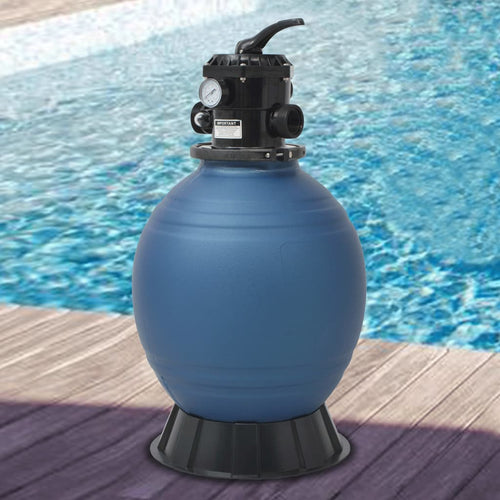 Filtru cu nisip pentru piscină supapă 6 poziții albastru 460 mm Lando