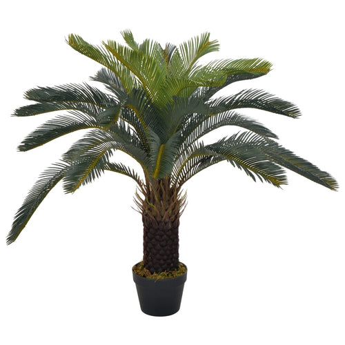 Plantă artificială palmier cycas cu ghiveci, verde, 90 cm Lando