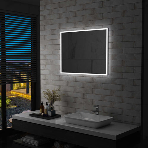 Oglindă cu LED de perete pentru baie, 80 x 60 cm Lando