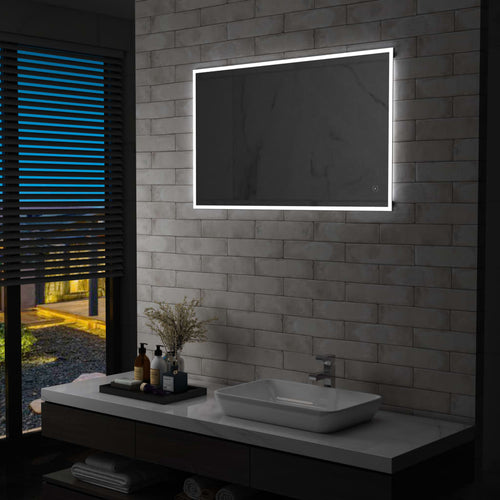 Oglindă cu LED de perete de baie cu senzor tactil, 100 x 60 cm Lando