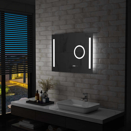 Oglindă cu LED de perete de baie cu senzor tactil, 80 x 60 cm Lando