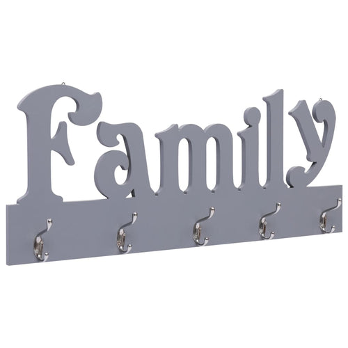 Cuier de perete FAMILY, gri, 74 x 29,5 cm Lando