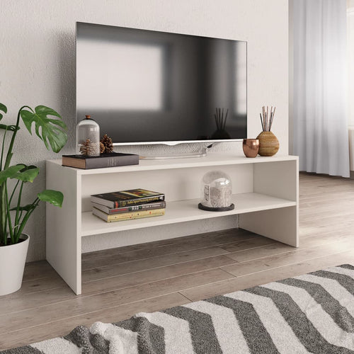 Comodă TV, alb, 100 x 40 x 40 cm, PAL Lando