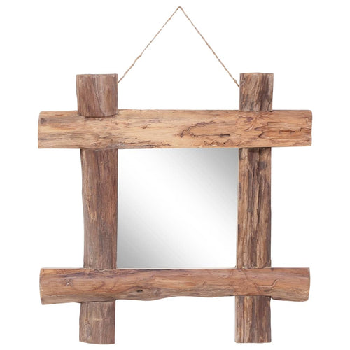 Oglindă cu ramă bușteni, natural, 50x50 cm, lemn masiv reciclat Lando