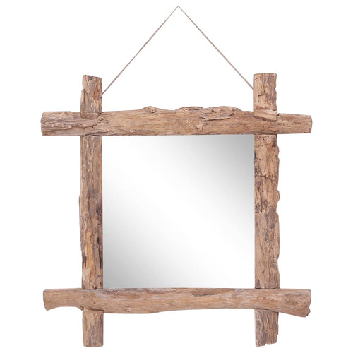 Oglindă cu ramă bușteni, natural, 70x70 cm, lemn masiv reciclat Lando