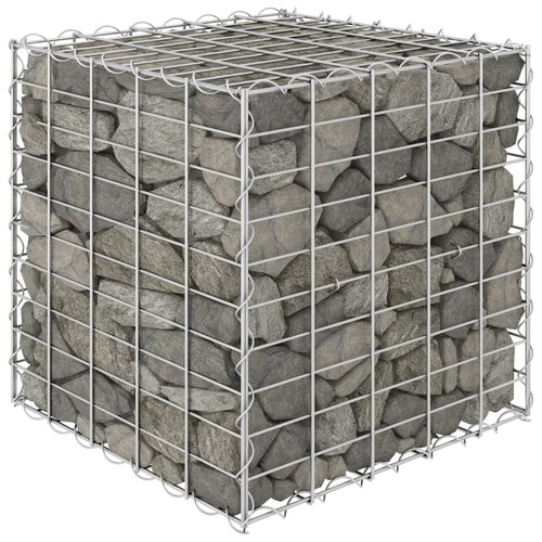 Strat înălțat cub gabion, 50 x 50 x 50 cm, sârmă de oțel Lando