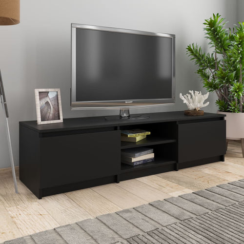 Comodă TV, negru, 140 x 40 x 35,5 cm, PAL Lando