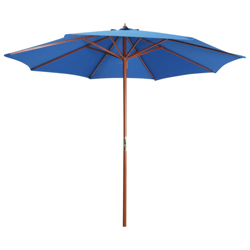 Umbrelă de soare cu stâlp din lemn, albastru, 300 x 258 cm Lando