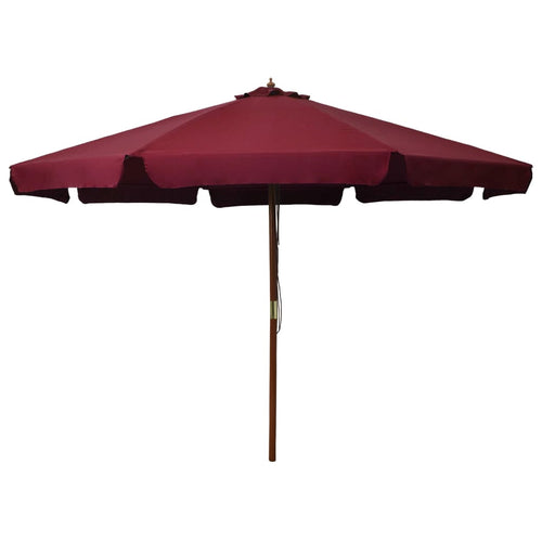 Umbrelă de soare de exterior, stâlp lemn, roșu burgund, 330 cm Lando