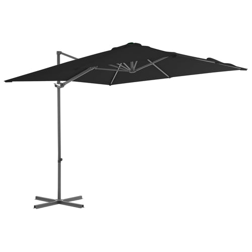Umbrelă în consolă cu stâlp din oțel, negru, 250x250 cm Lando