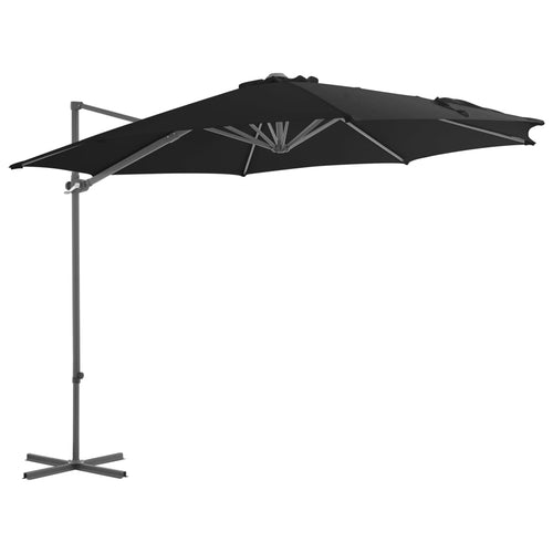 Umbrelă în consolă cu stâlp din oțel, negru, 300 cm Lando