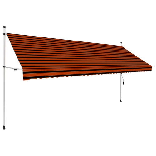 Copertină retractabilă manual, portocaliu și maro, 400 cm