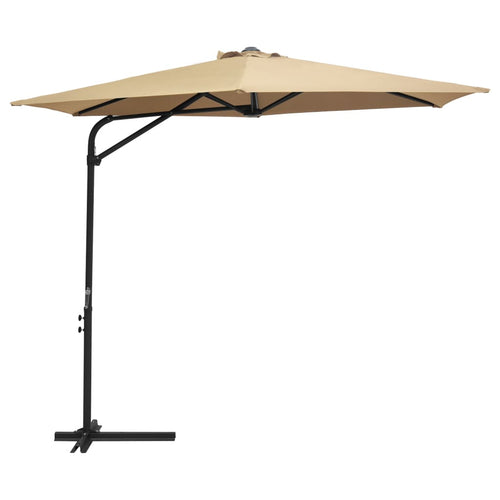 Umbrelă de soare de exterior, stâlp din oțel, gri taupe, 300 cm Lando