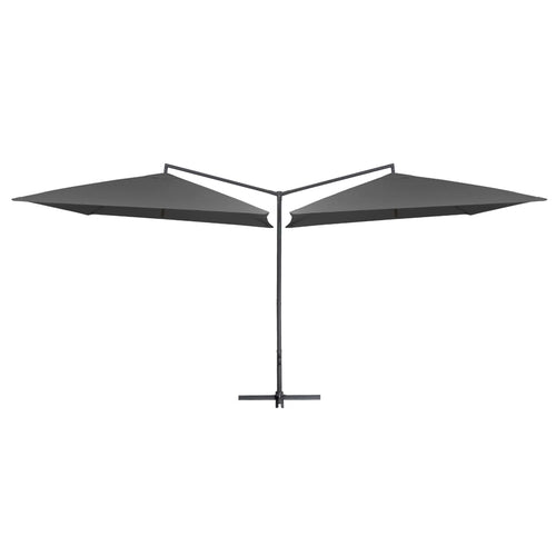 Umbrelă de soare cu stâlp din oțel, antracit, 250x250 cm Lando