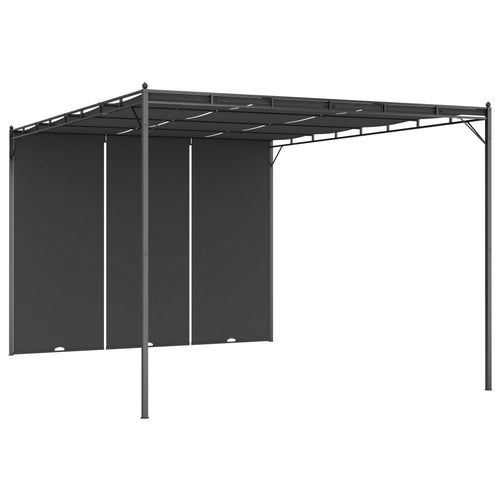 Pavilion de grădină cu perdea laterală, antracit, 4x3x2,25 m Lando