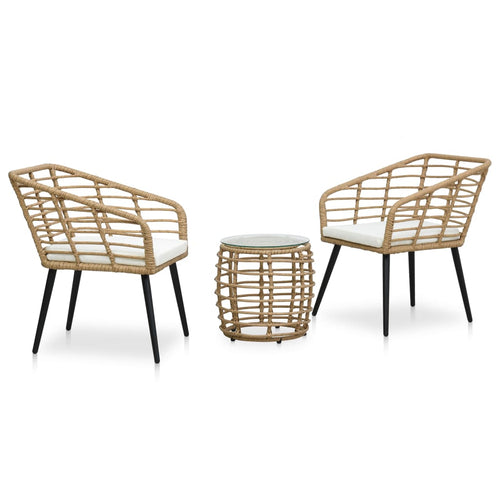 Set mobilier de bistro, 3 piese, stejar, poliratan Lando