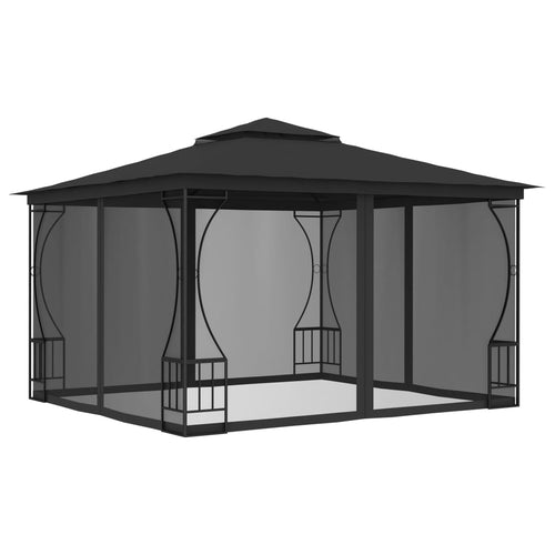 Pavilion cu plase, antracit, 300 x 300 x 265 cm Lando