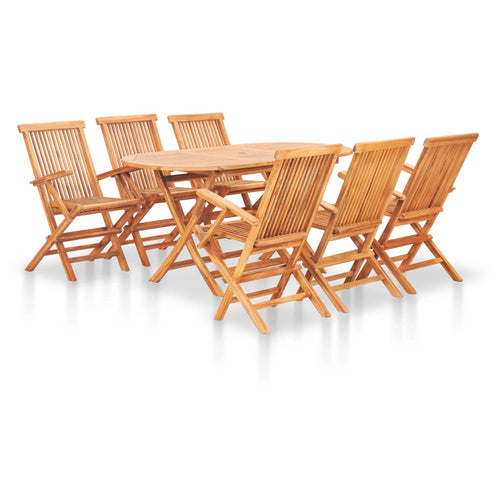 Set mobilier de exterior pliabil, 7 piese, lemn masiv de tec Lando