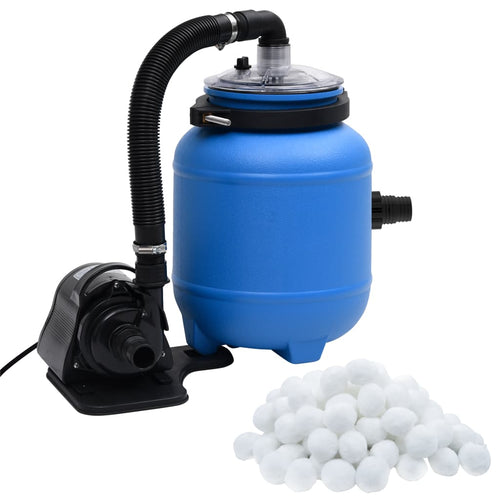 Pompă de filtrare pentru piscină, negru și albastru, 4 m³/h Lando