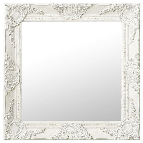Oglindă de perete în stil baroc, alb, 50 x 50 cm Lando