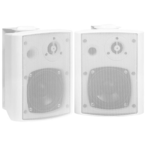 Boxe stereo de perete, 2 buc., alb, 80 W, interior/exterior Lando