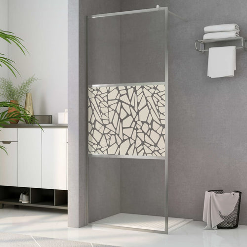 Paravan de duș walk-in, 100 x 195 cm, sticlă ESG, model piatră Lando