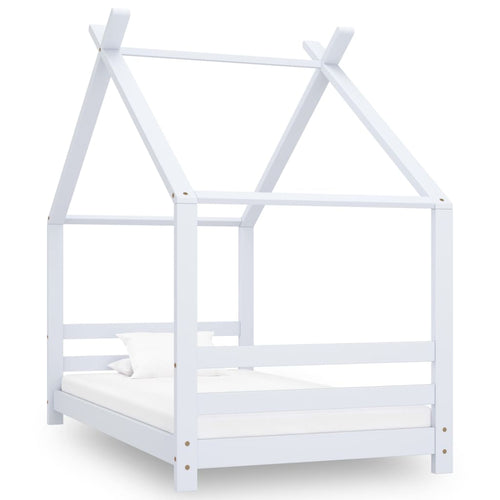 Cadru pat de copii, alb, 80 x 160 cm, lemn masiv de pin Lando