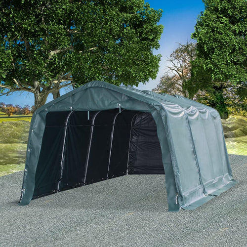 Cort mobil pentru animale verde închis 3,3x6,4m PVC 550g/m² Lando