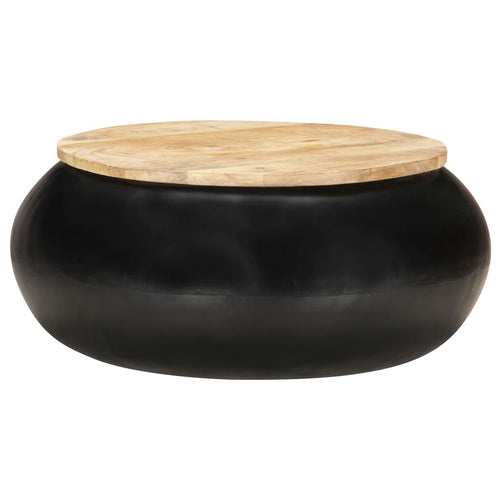 Măsuță de cafea, negru, 68 x 68 x 30 cm, lemn masiv de mango Lando