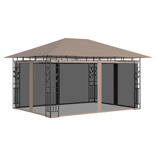 Pavilion cu plasă anti-țânțari, gri taupe, 4x3x2,73 m, 180 g/m² Lando