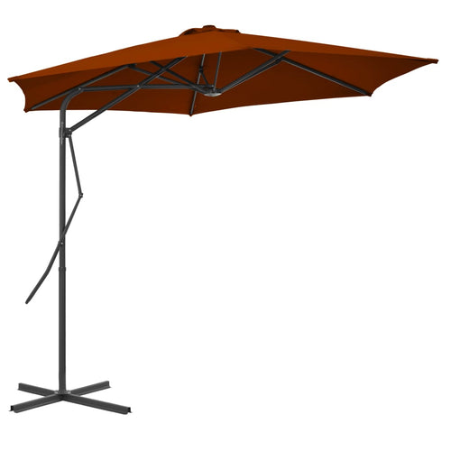 Umbrelă de exterior cu stâlp din oțel, teracota, 300x230 cm Lando