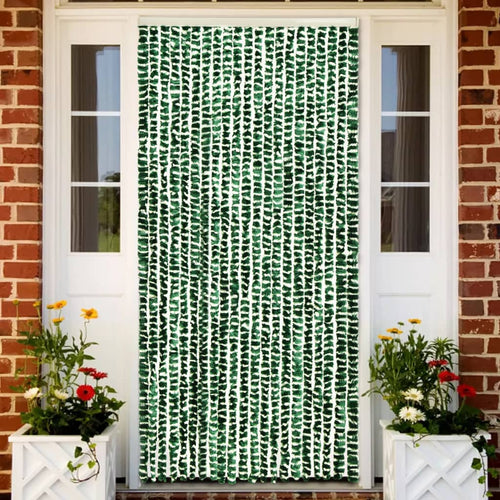 Perdea pentru insecte, verde și alb, 90 x 220 cm, chenille Lando
