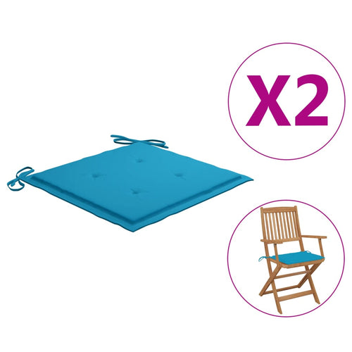 Perne scaun de grădină, 2 buc., albastru, 40x40x3 cm, textil Lando