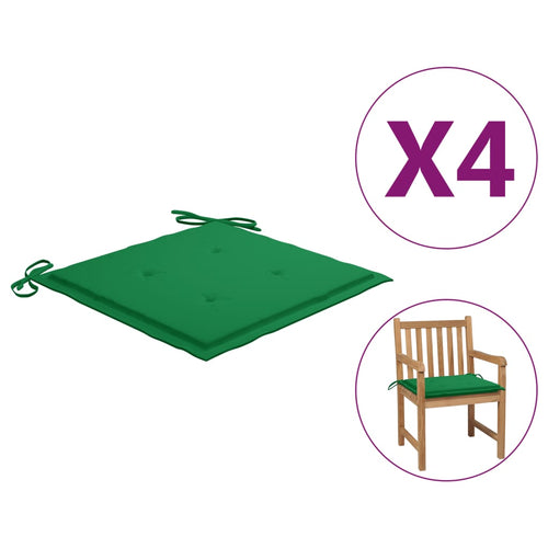 Perne scaun de grădină, 4 buc., verde, 50x50x3 cm, textil Lando