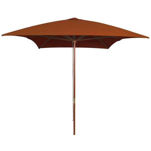 Umbrelă de soare, exterior, stâlp lemn, cărămiziu, 200x300 cm Lando