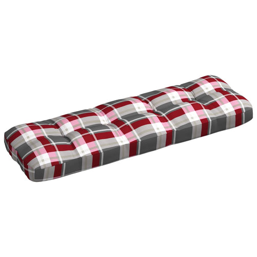 Pernă canapea din paleți, roșu în carouri, 120x40x10 cm Lando