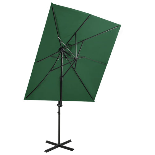 Umbrelă suspendată cu înveliș dublu, verde, 250x250 cm Lando