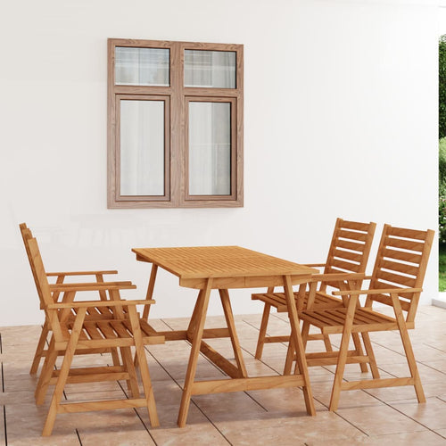 Set mobilier de grădină, 5 piese, lemn masiv de acacia