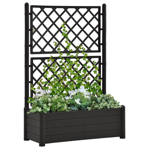 Jardinieră de grădină cu spalier, antracit, 100x43x142, PP Lando